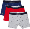 Lacoste Underwear Men's 3-Pack Allover Croc Cotton Stretch Boxer Briefs