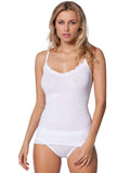 BASIC COTTON Free Spirit Premium Quality 100% Cotton Women's Spaghetti Straps Top Made in Italy (601)