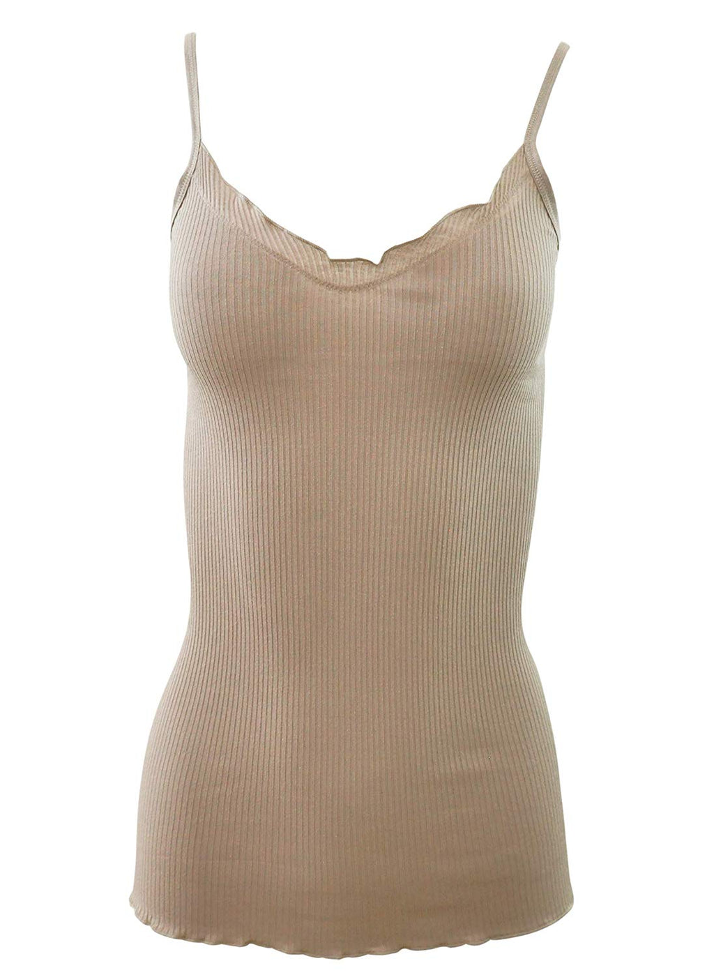 BASIC COTTON Free Spirit Premium Quality 100% Cotton Women's Spaghetti Straps Top Made in Italy (601)