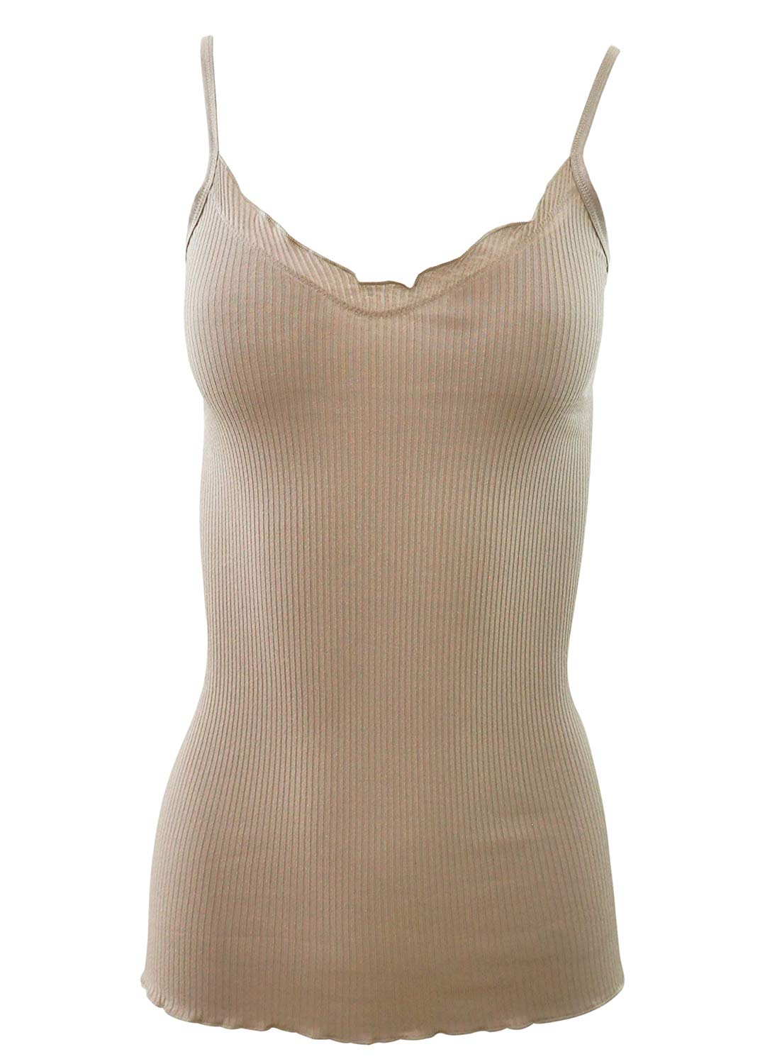 BASIC COTTON Free Spirit Premium Quality 100% Cotton Women's Spaghetti Straps Top Made in Italy (601)