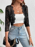 Open Front Lace Cardigan