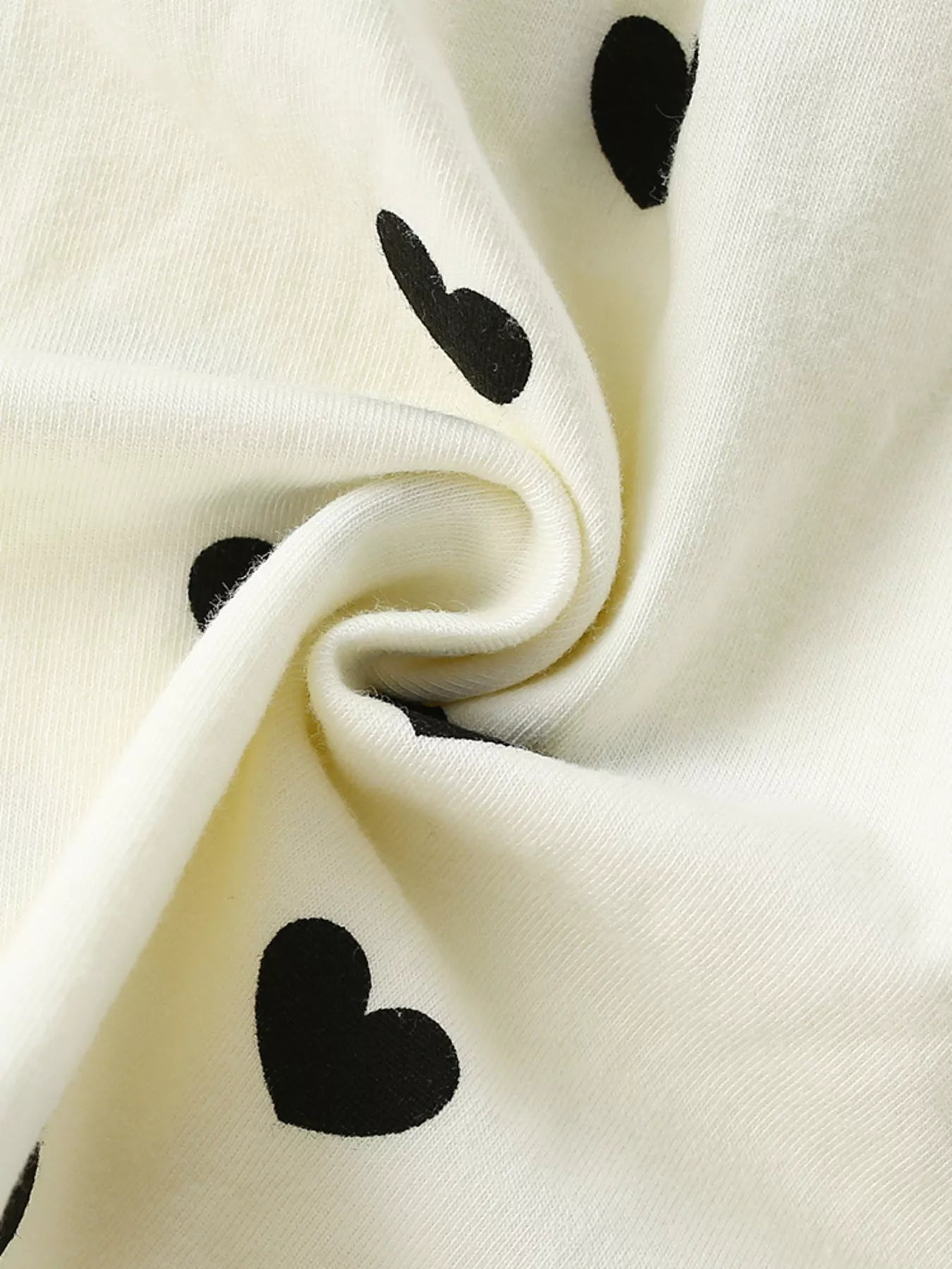 Children's Heart Print Ruffle Sleeve Dress