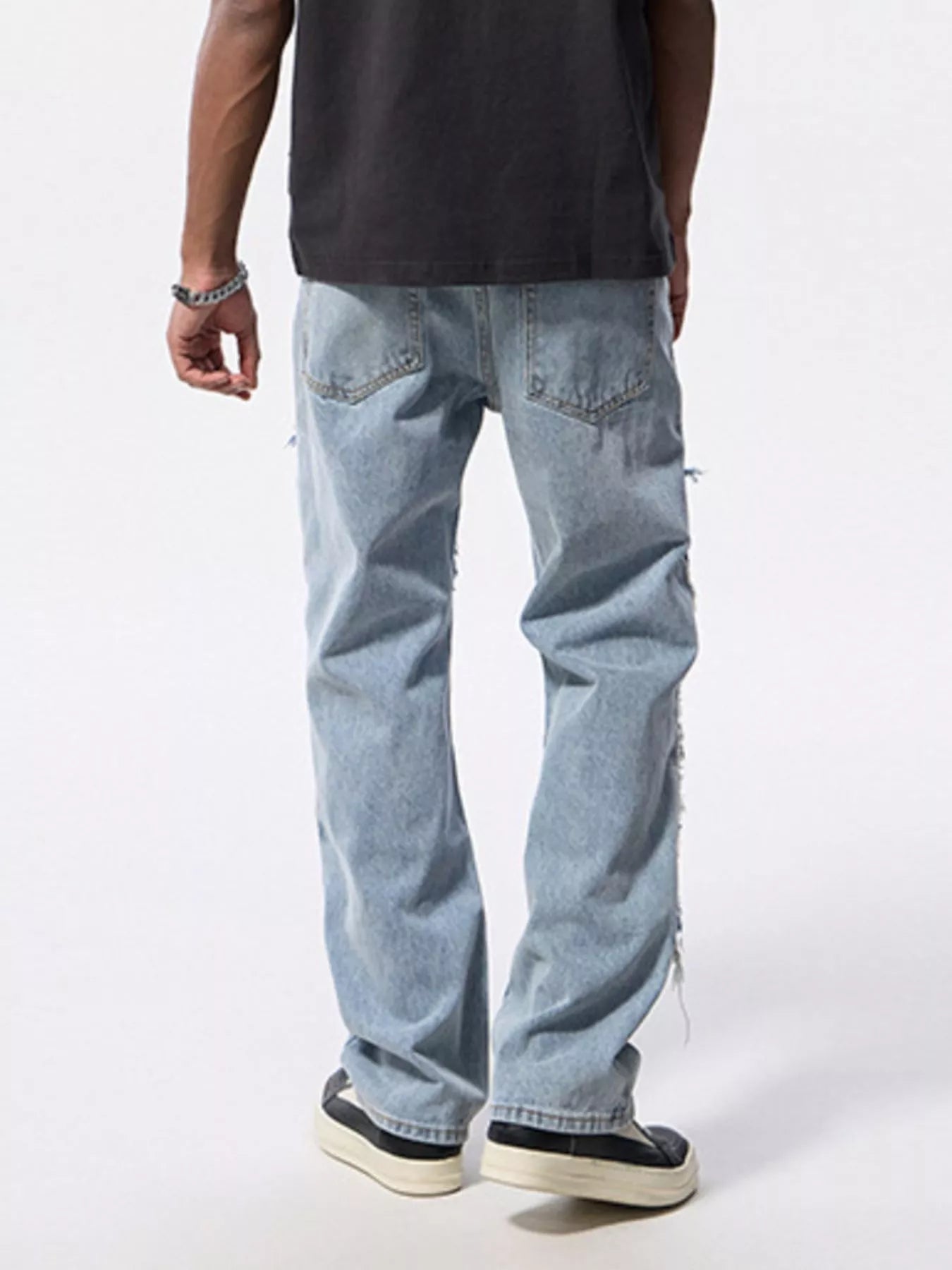 Men's Distressed Patchwork Jeans