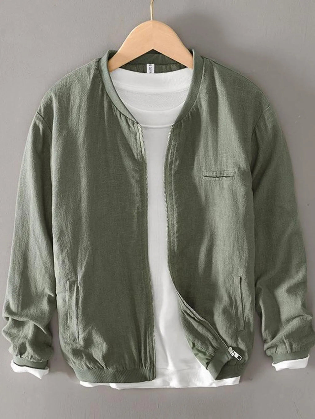 Men's Plus Size Zip Up Long Sleeve Jacket