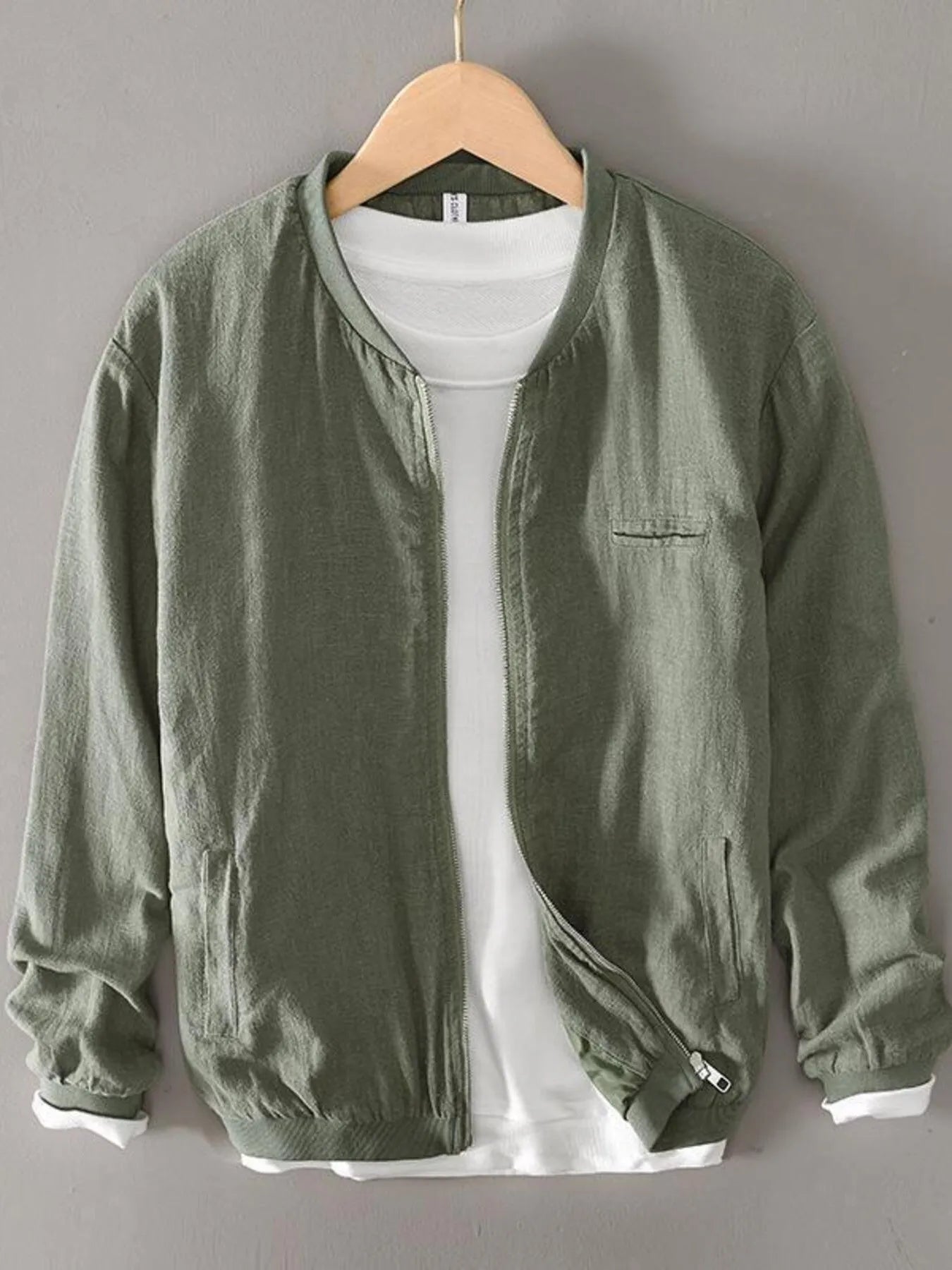 Men's Plus Size Zip Up Long Sleeve Jacket