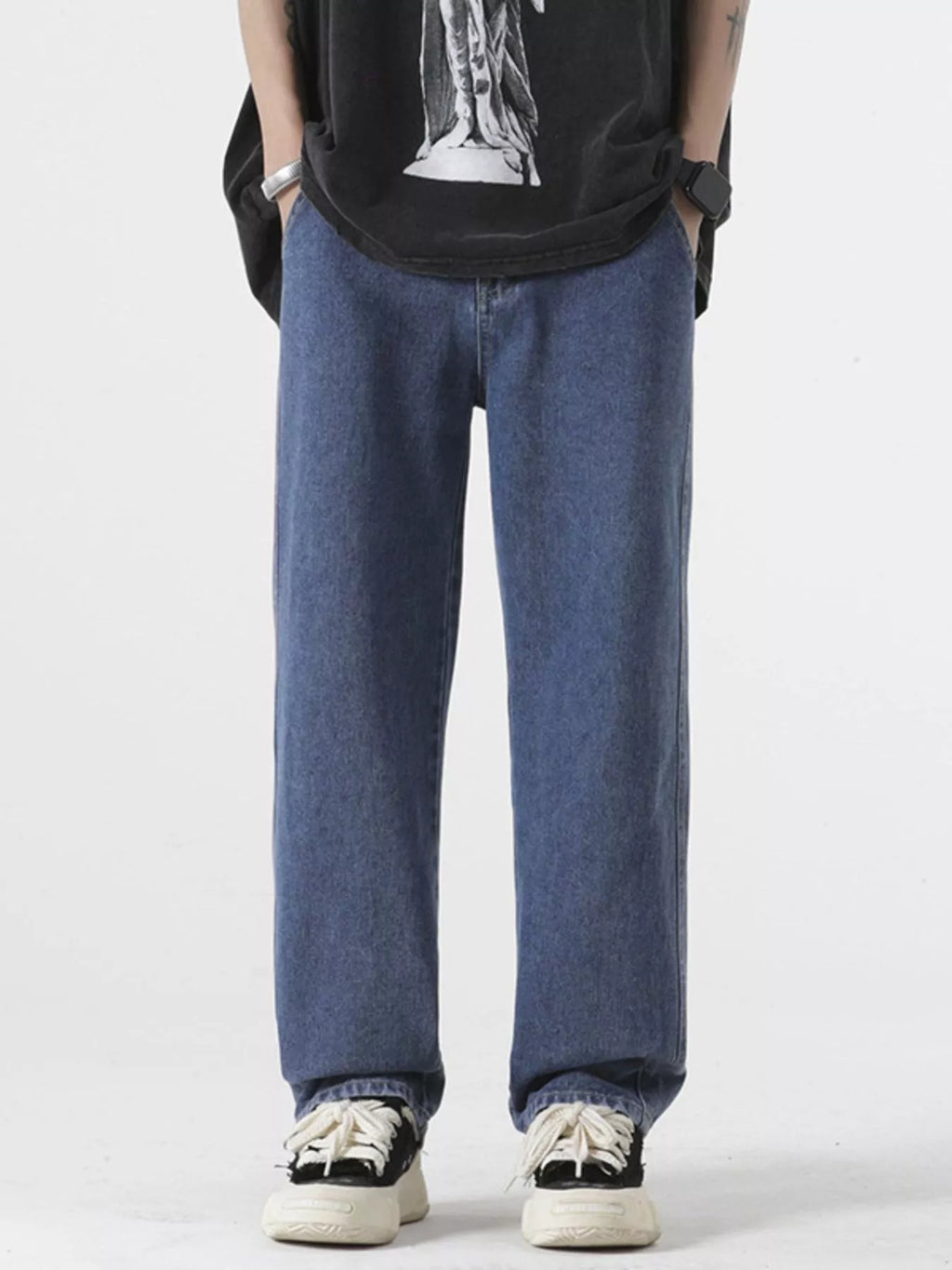 Men's Full Size Pocketed Relaxed Fit Jeans Plus Size