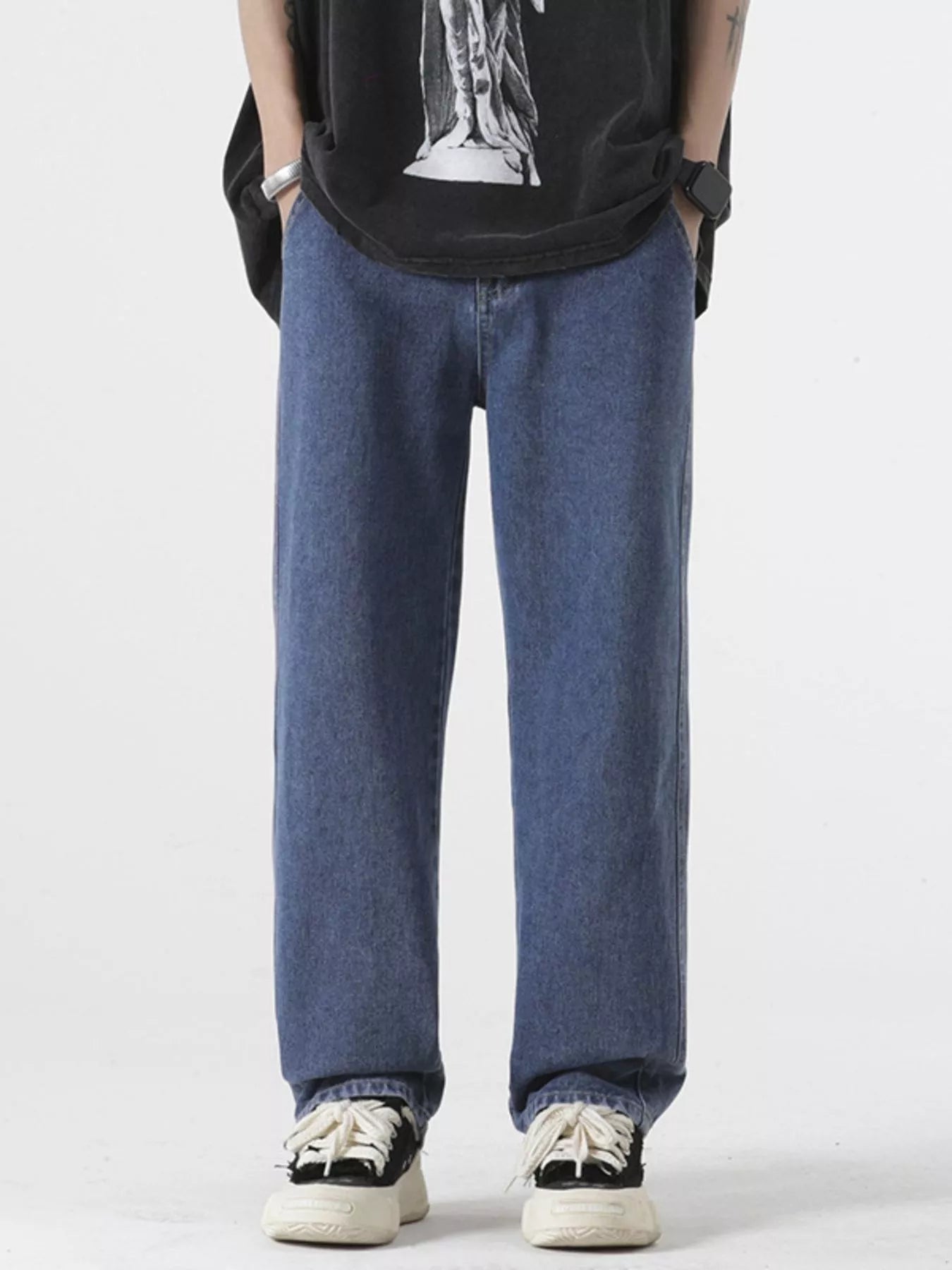 Men's Full Size Pocketed Relaxed Fit Jeans Plus Size