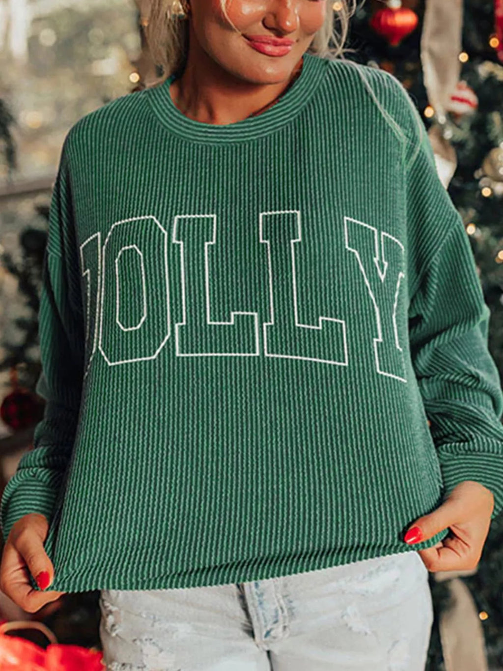 Letter Round Neck Sweatshirt
