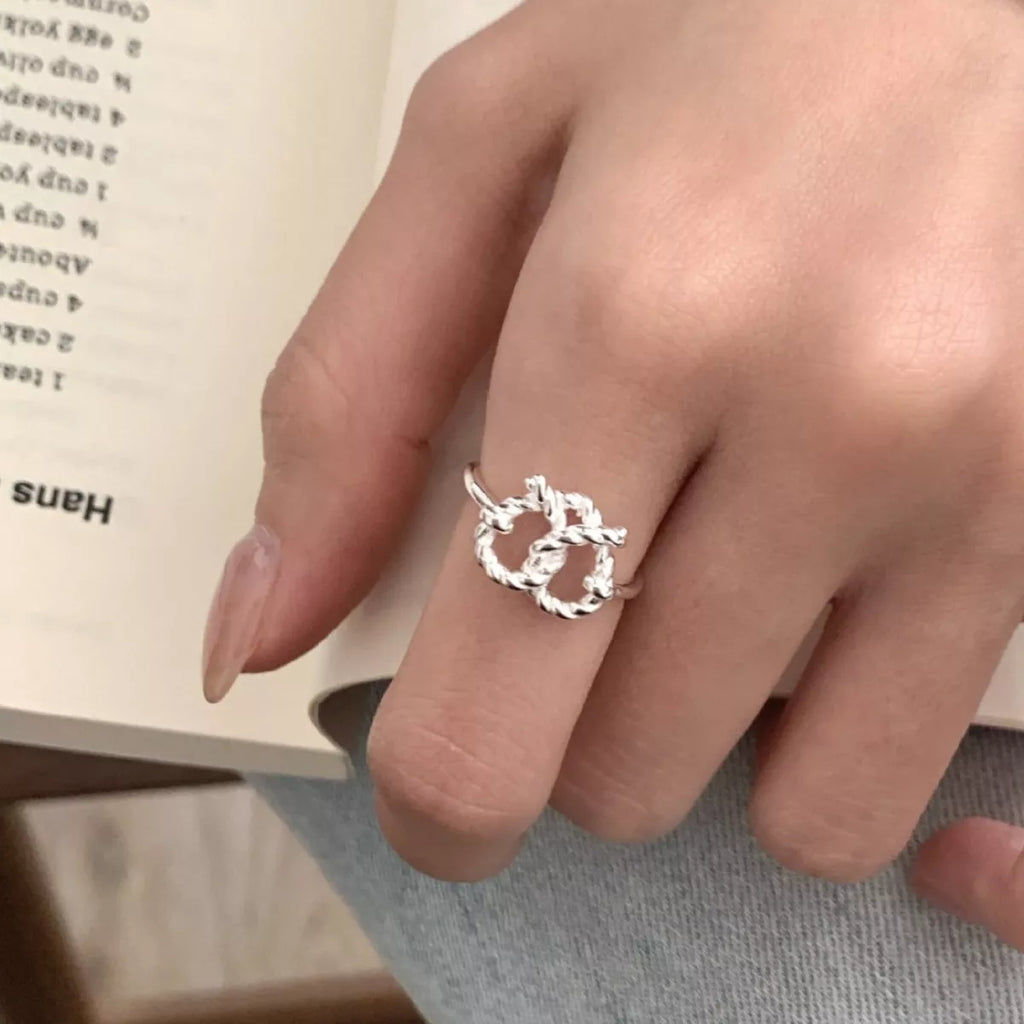 925 Sterling Silver Heart Knot Ring