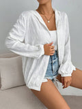 Zip Up Long Sleeve Hooded Outerwear