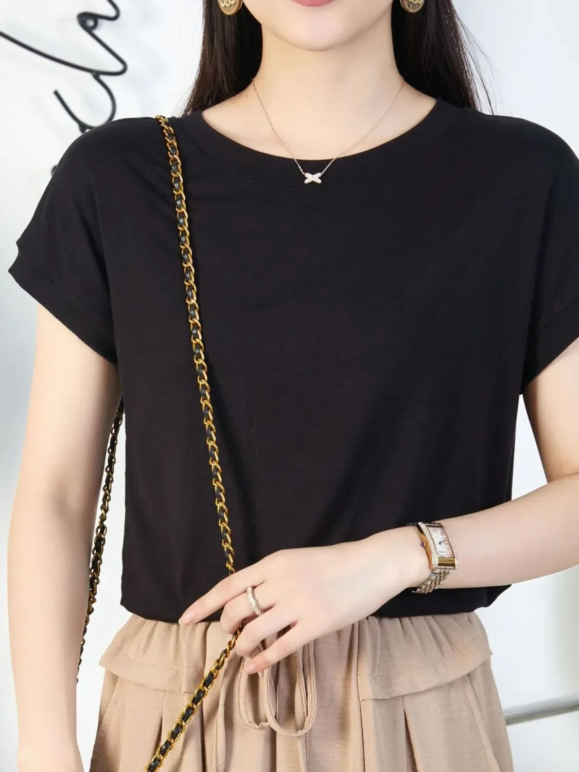 Plus Size Round Neck Short Sleeve T-Shirt
