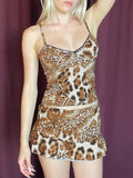 Leopard Print Cami Top and Mini Skirt Set