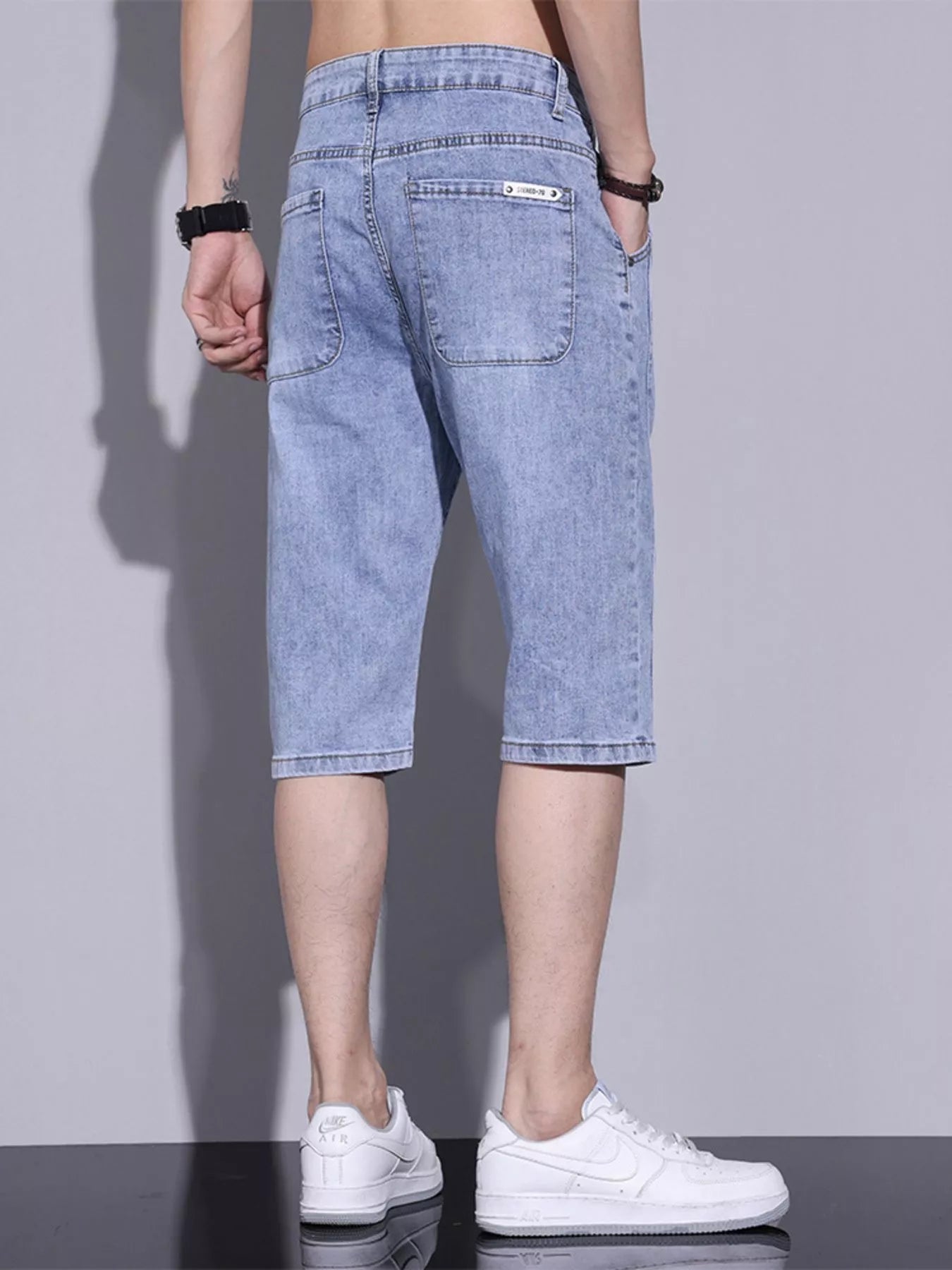 Men's Casual Washed Denim Shorts