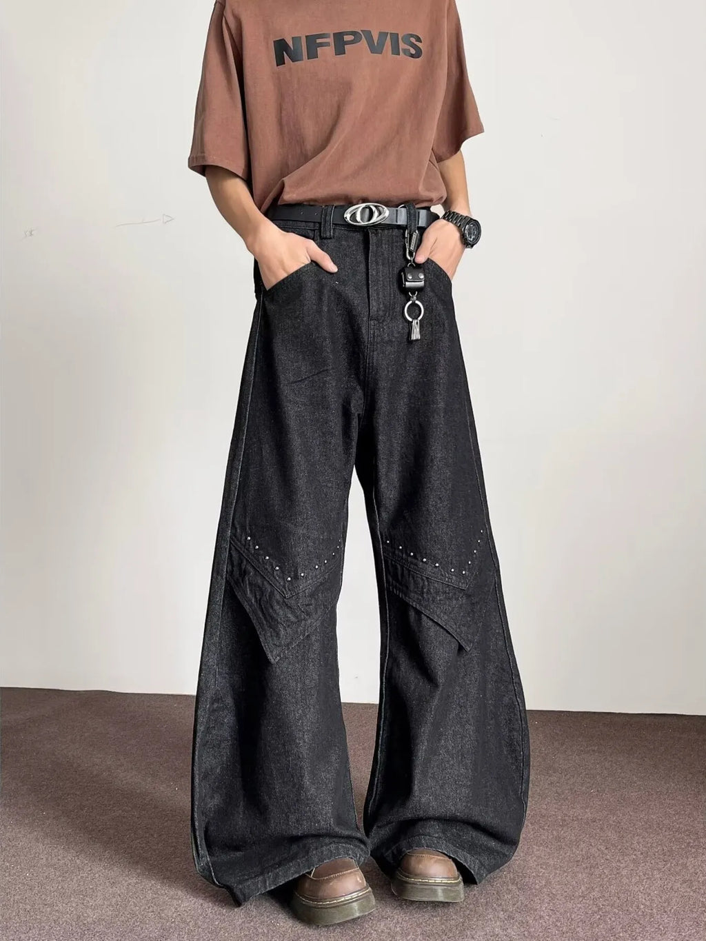 Men's Full Size Wide Leg Jeans Plus Size