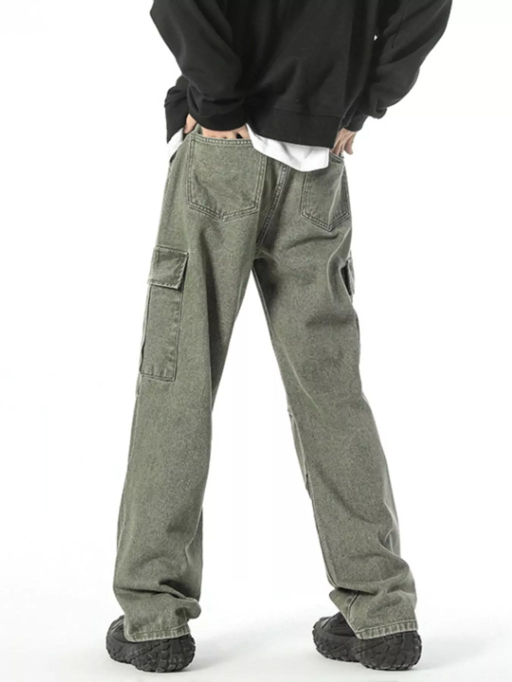 Men's Full Size Wide Leg Cargo Jeans Plus Size