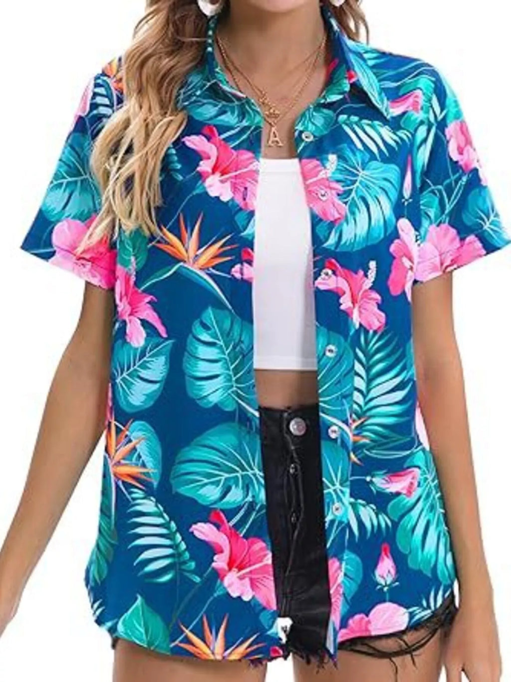 Plant Print Short Sleeve Shirt