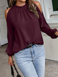 Cold Shoulder Frill Neck Blouse
