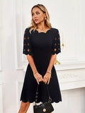 Cutout Half Sleeve Mini Dress