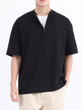 Men's Plus Size Half Sleeve Solid Color Top