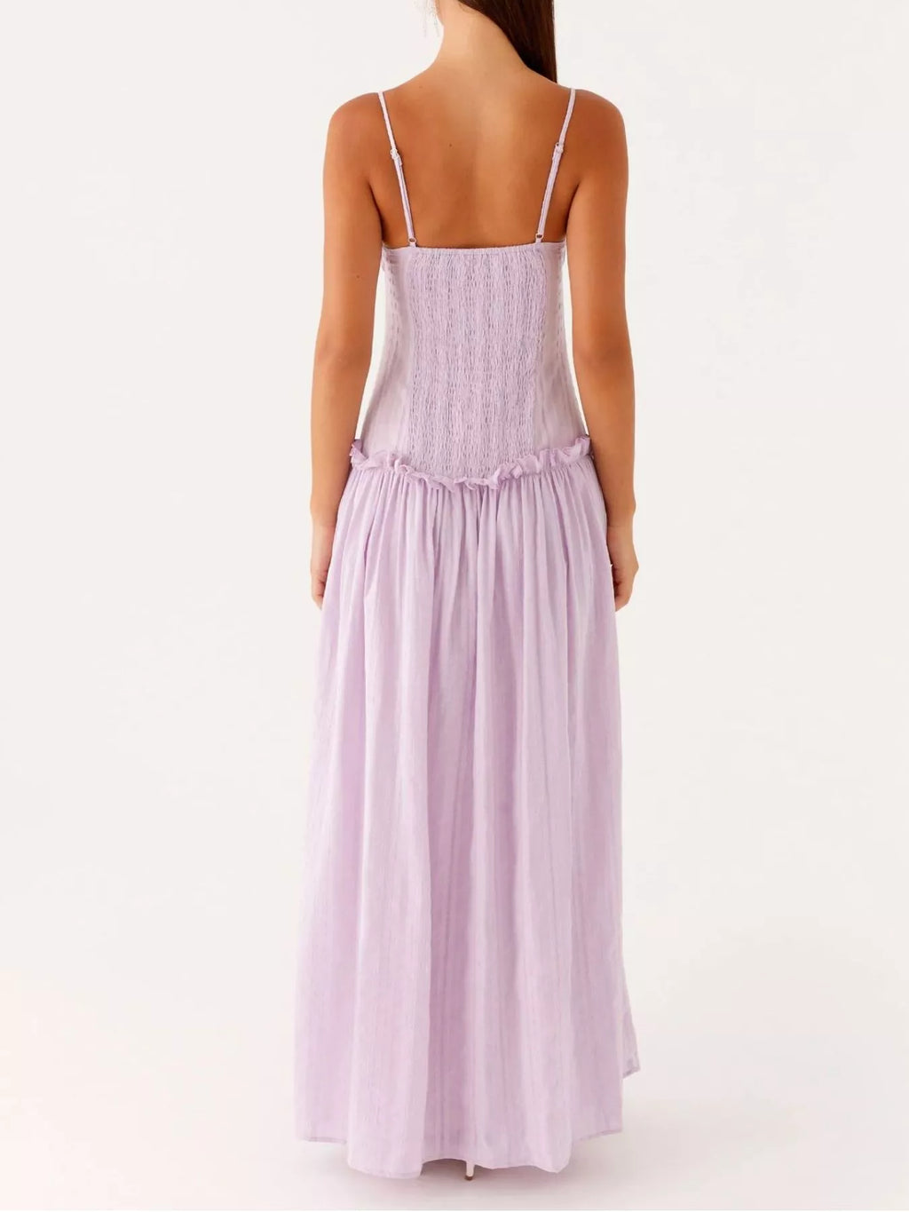 Ruched Spaghetti Strap Maxi Dress