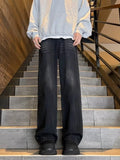 Men's Plus Size Washed Wide Leg Jeans