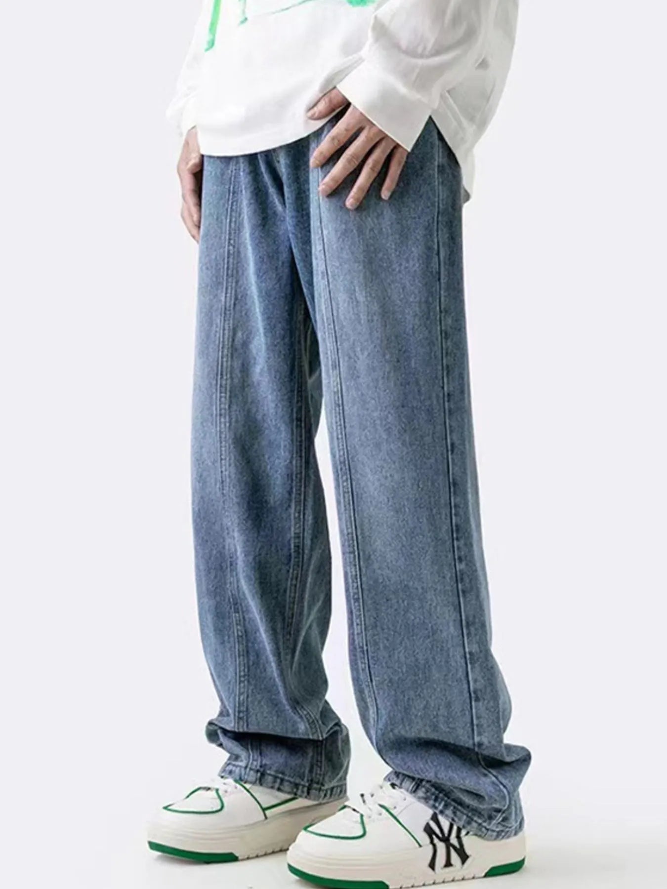 Men's Plus Size Wide Leg Relaxed Fit Jeans