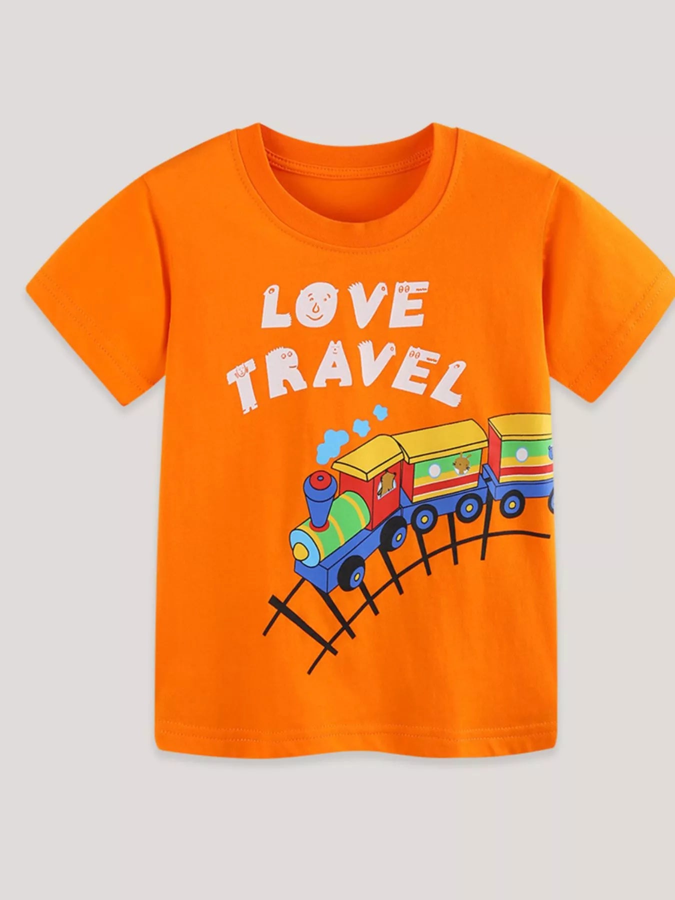 Children's 'Love Travel' Train Graphic T-Shirt