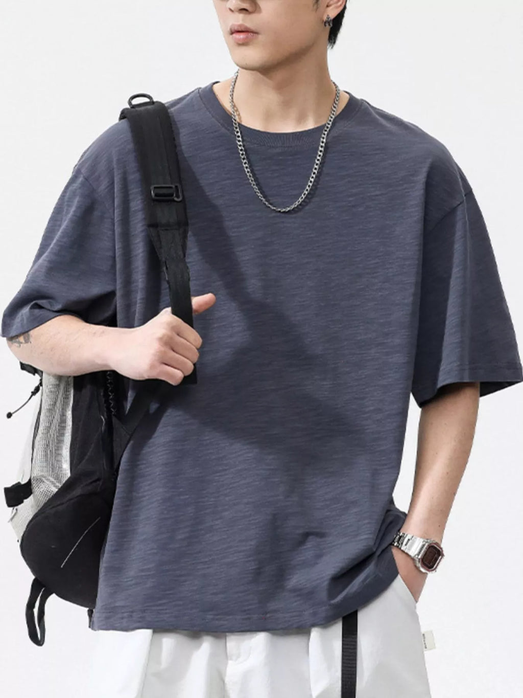 Men's Plus Size Round Neck Half Sleeve T-Shirt