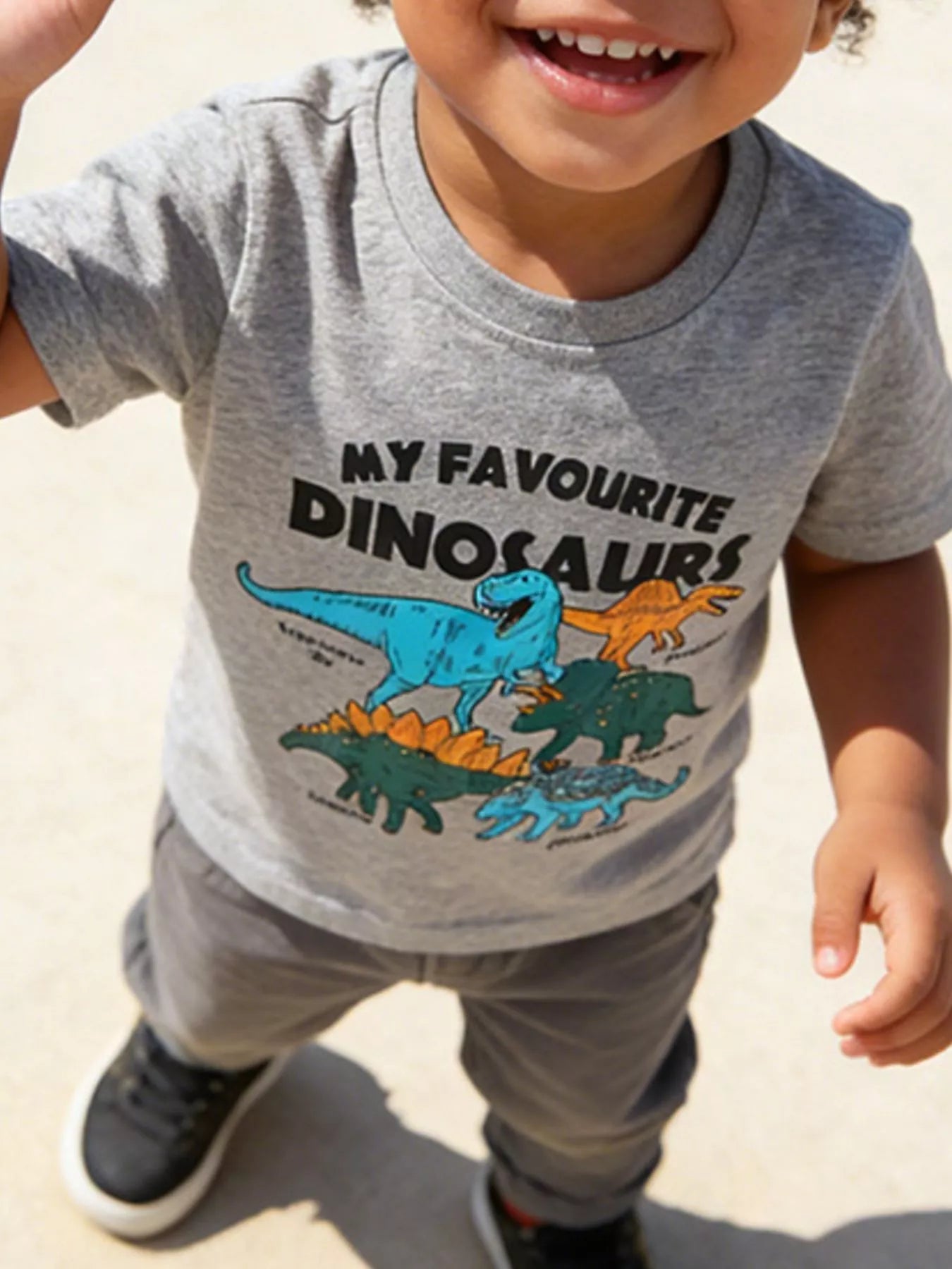 Children's Dinosaur Graphic Round Neck Tee