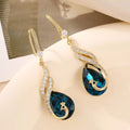 18K Gold-Plated Peacock Teardrop Earrings