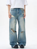 Men's Distressed Wide Leg Jeans