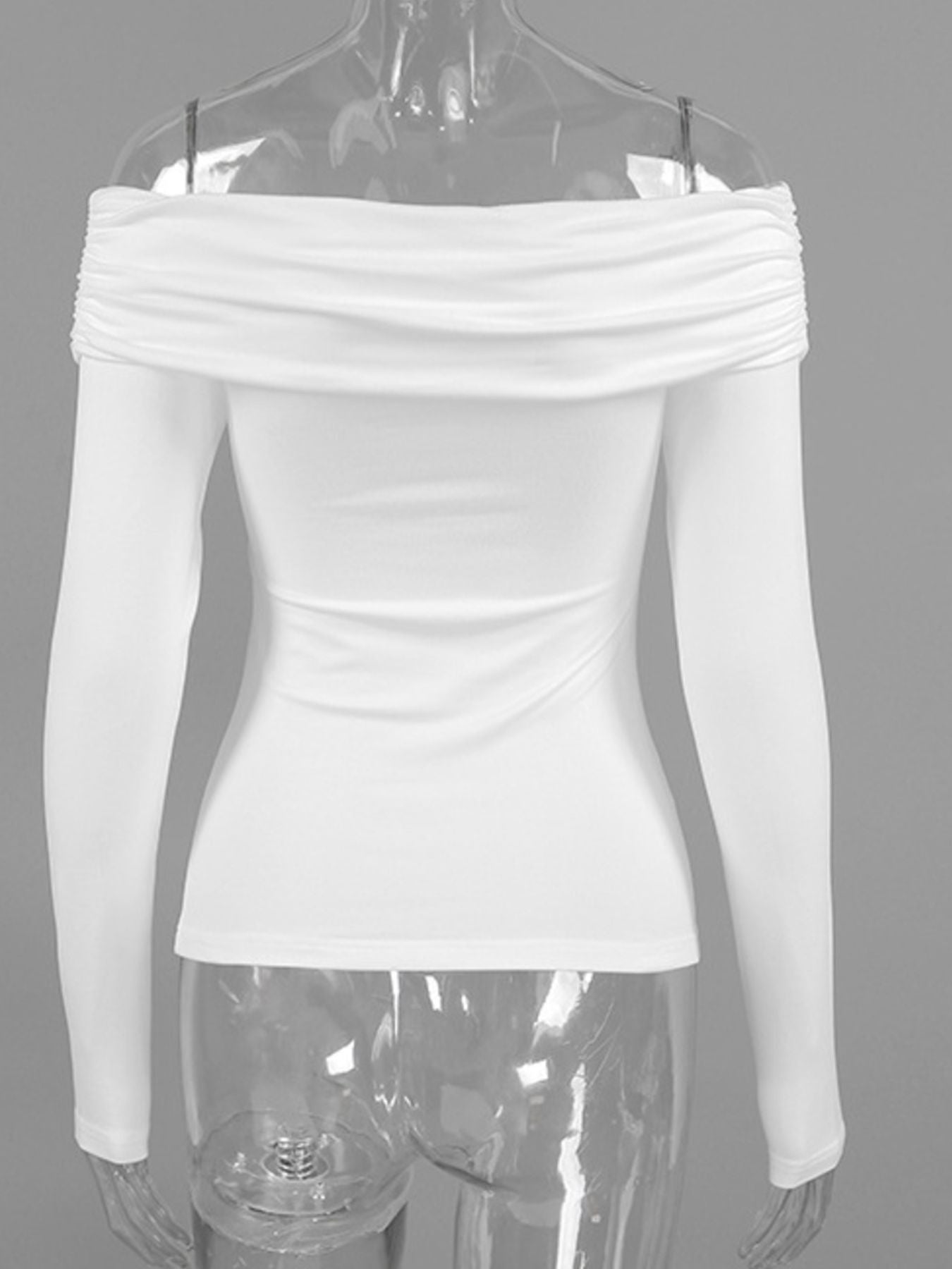 Twist Front Off-Shoulder Long Sleeve Top
