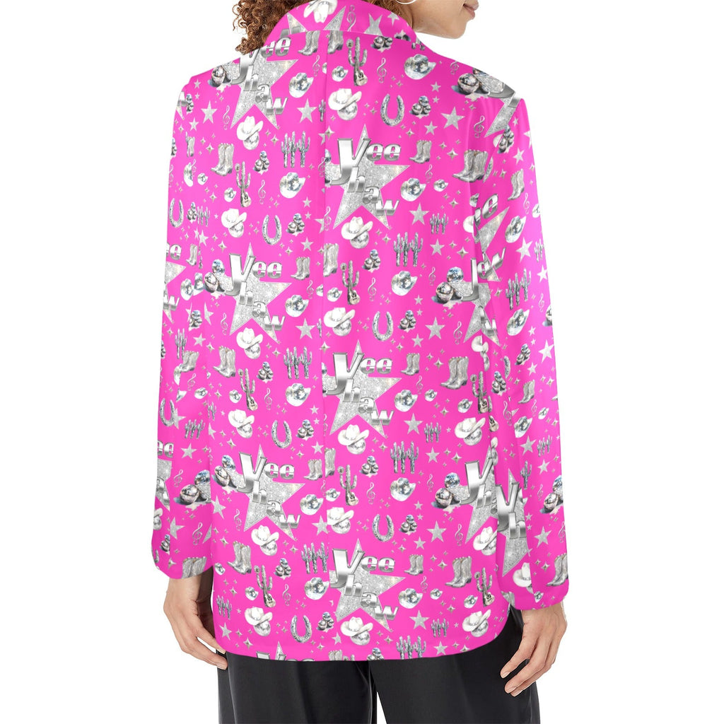 Baha Ranch Hot Pink YEEHAW Rhinestone Cowgirl Blazer