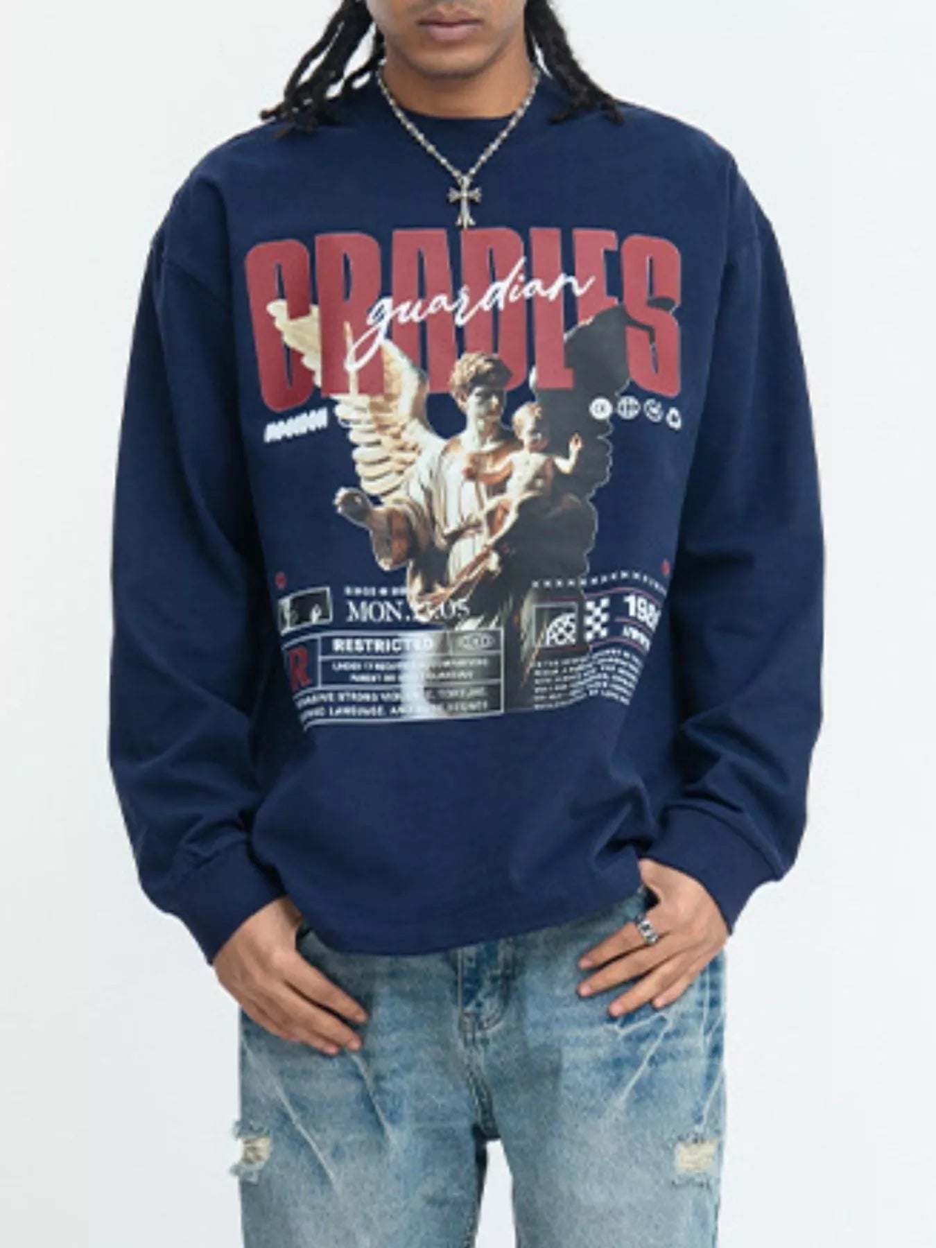 Men's Guardian Angel Graphic Long Sleeve T-Shirt