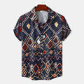 Men's Plus Size Geometric Pattern Short Sleeve Shirt
