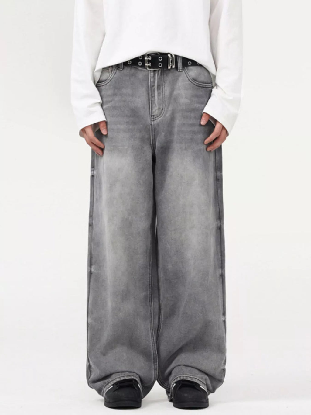 Men's Vintage Wash Wide Leg Jeans