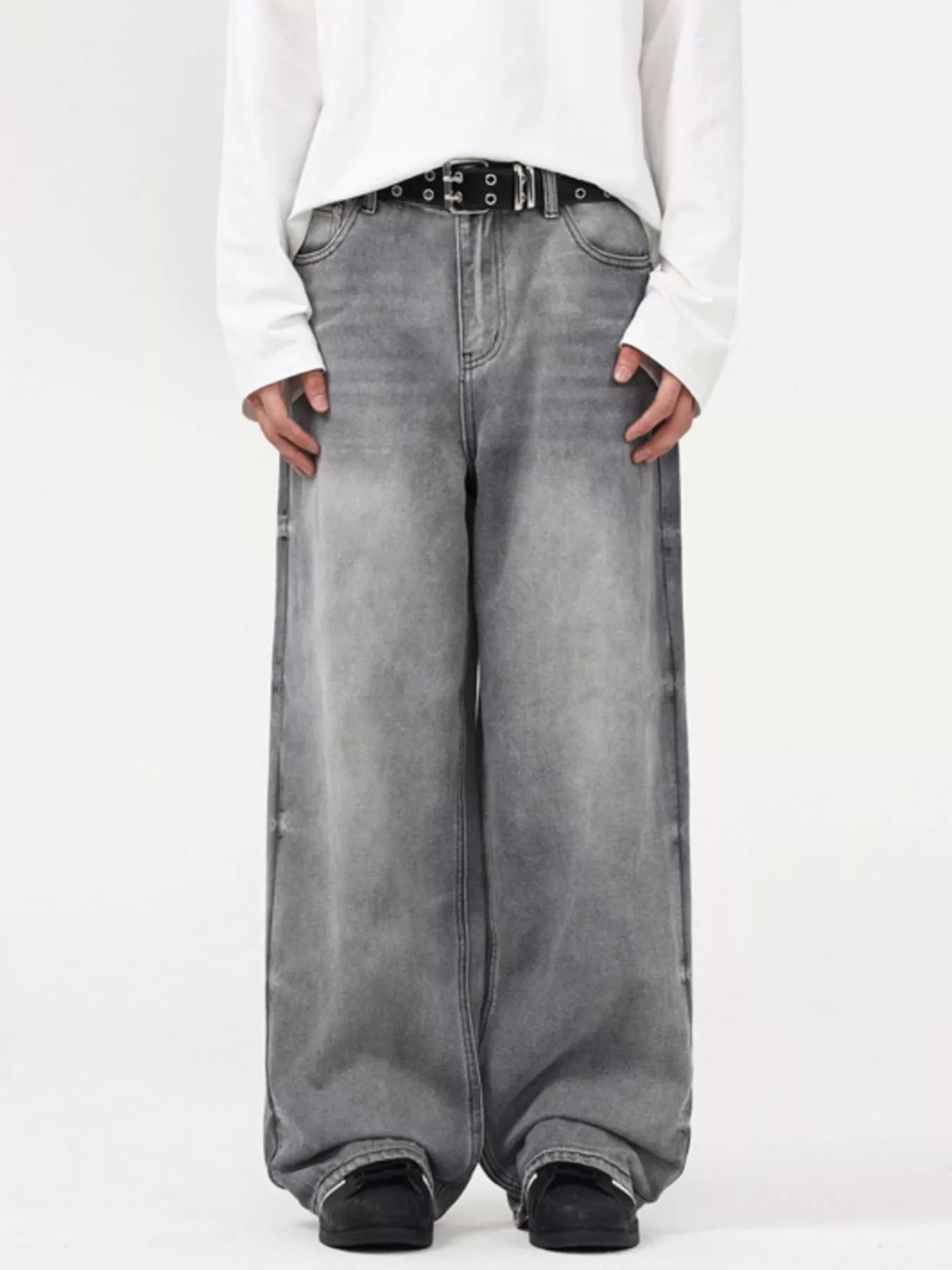 Men's Vintage Wash Wide Leg Jeans