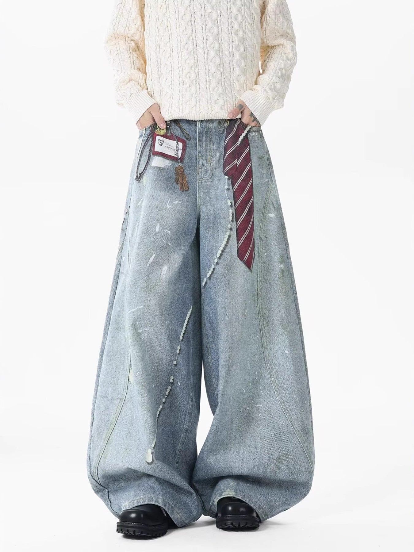 Men's Full Size Wide Leg Jeans Plus Size
