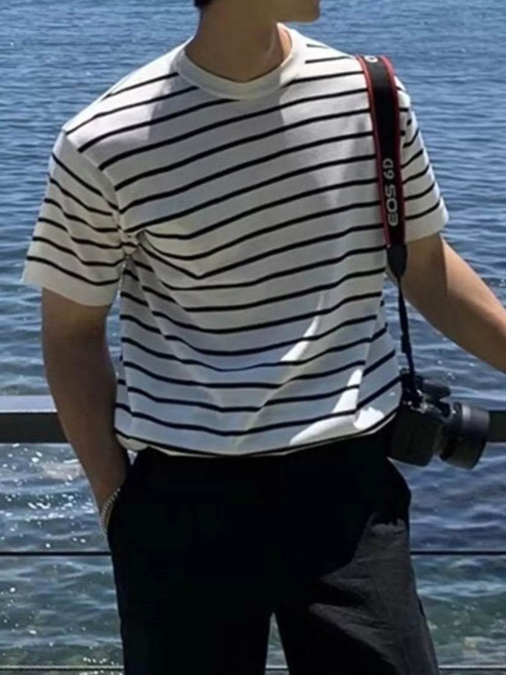 Men's Striped Round Neck Short Sleeve T-Shirt