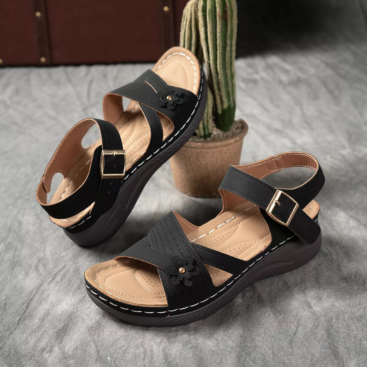 Open Toe Wedge Sandals