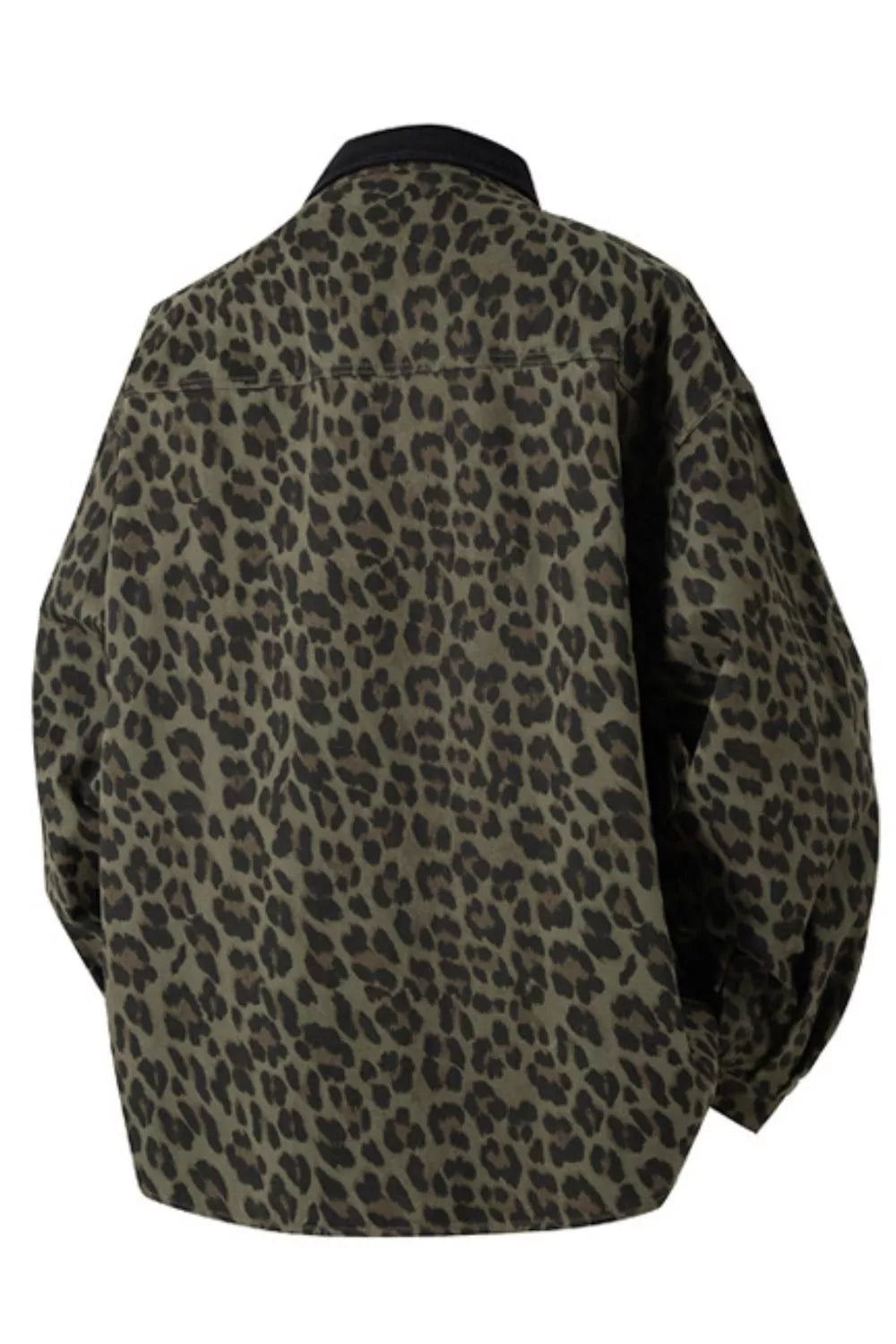 Men's Plus Size Leopard Print Snap Down Shirt