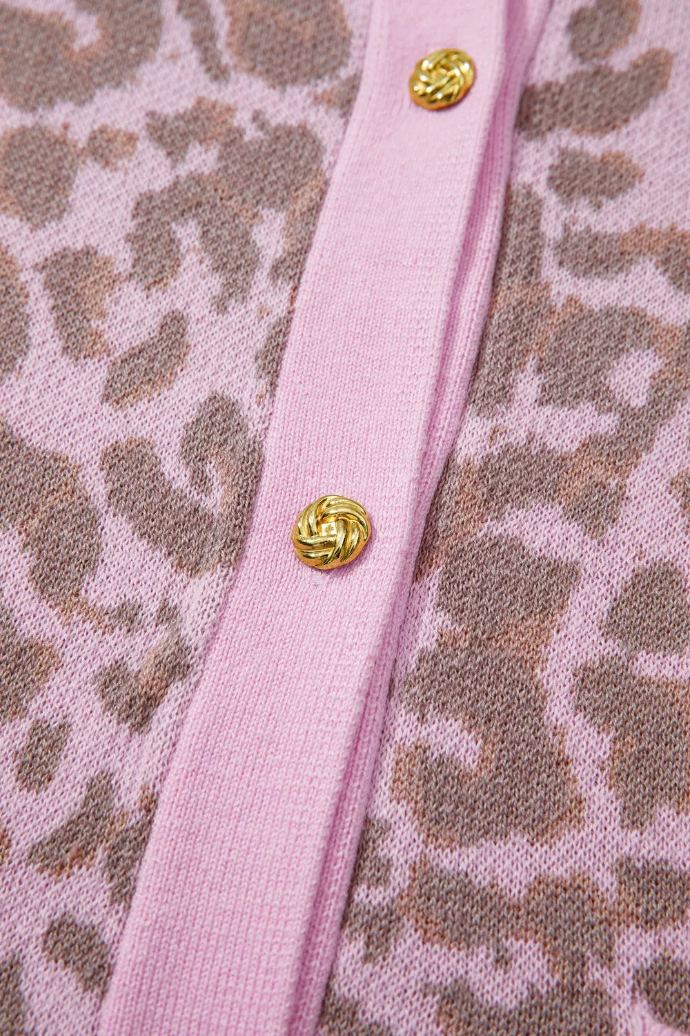 Leopard Button Down Short Sleeve Sweater Cardigan