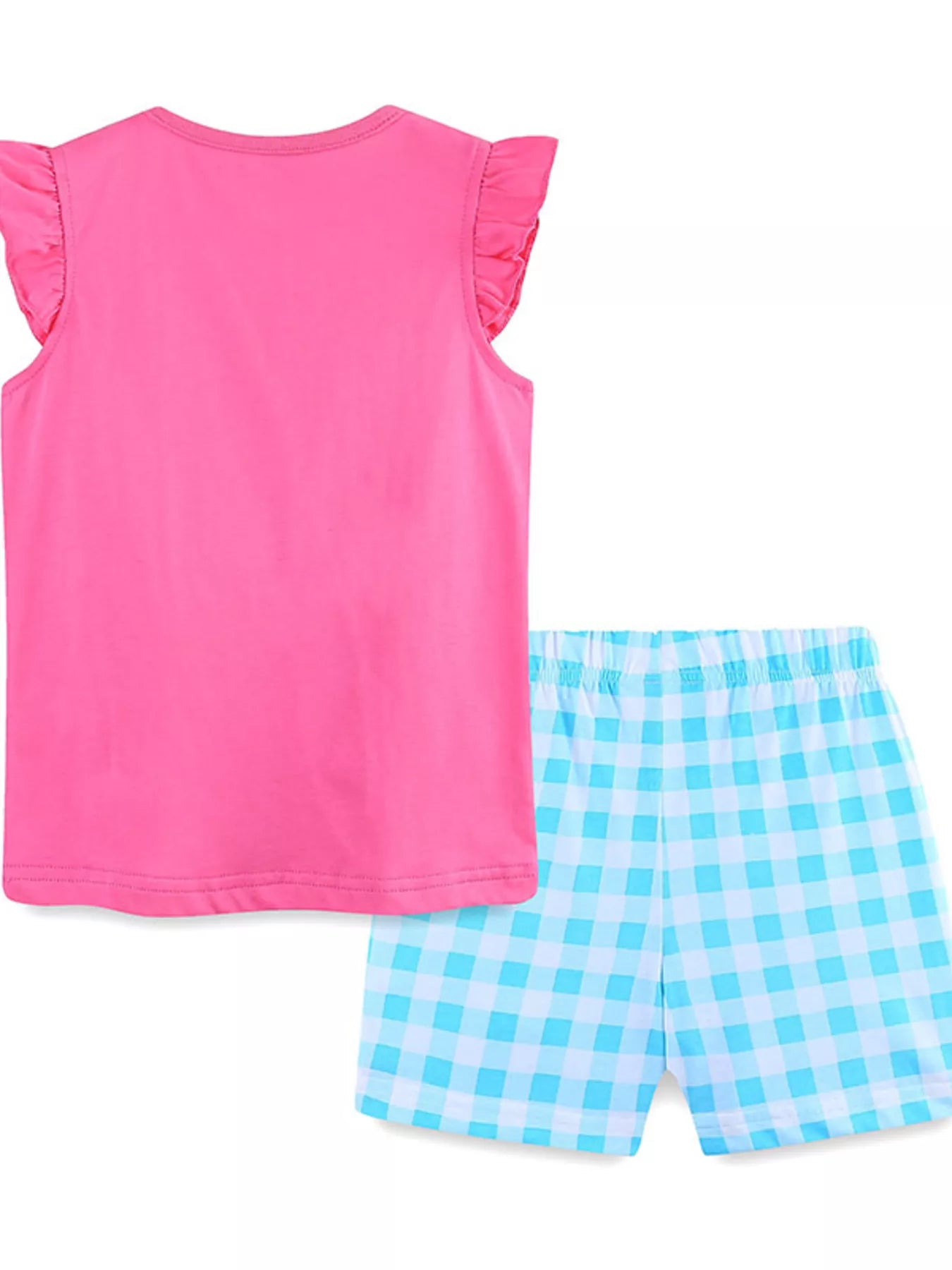 Children's Owl Graphic Top and Plaid Shorts Set