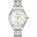 Bulova Ladies Classic Diamond Dial Stainless Steel 3-Hand Calendar Date Quartz Watch White Mother-of-Pearl Style: 96P220