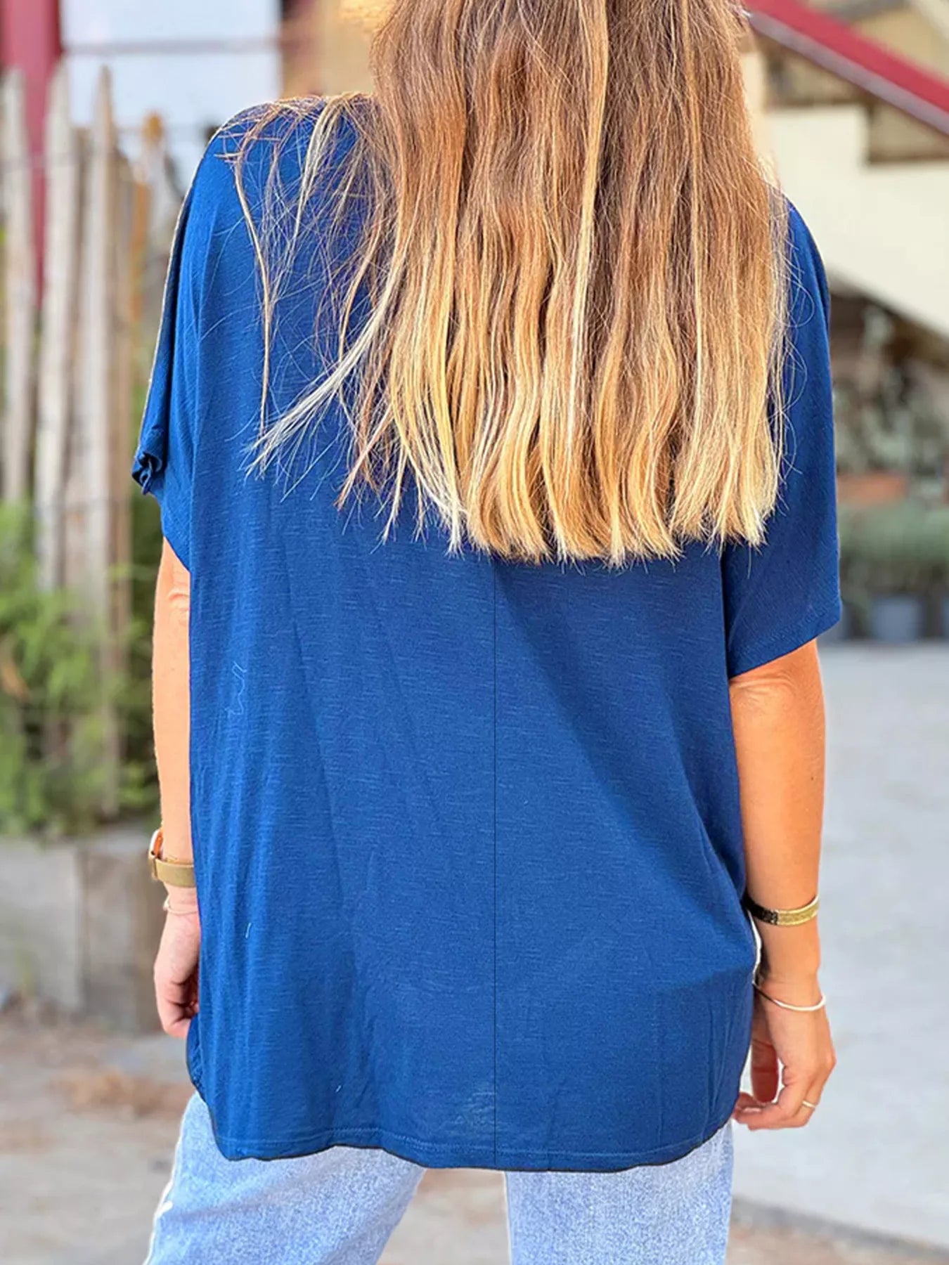 Casual V-Neck Relaxed Fit T-Shirt