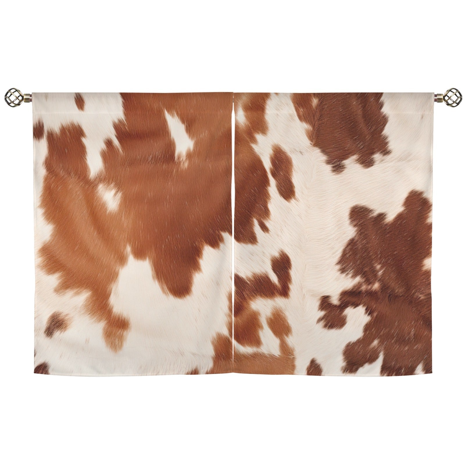 Baha Ranch Cowhide Print Window Curtains 28"x40" (2-Piece) Made in America