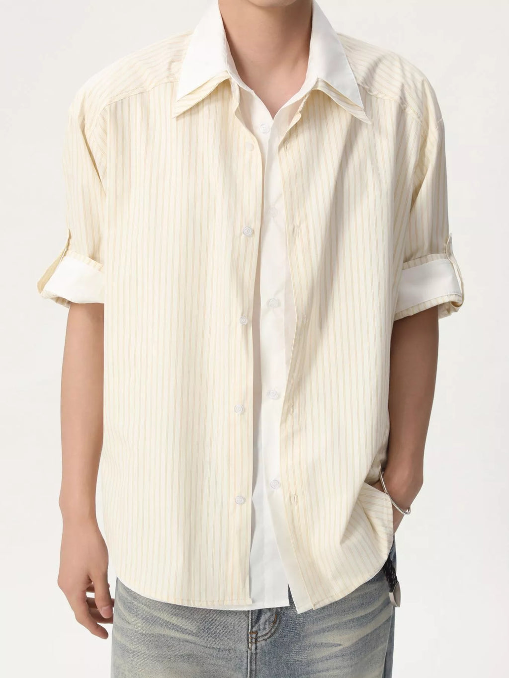 Men's Striped Button Up Shirt