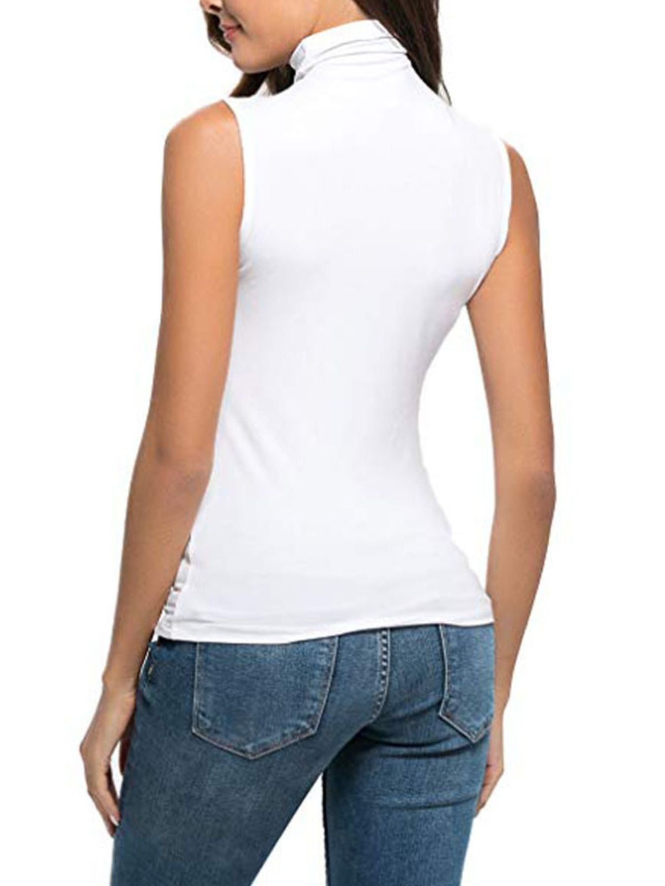 Sleeveless Turtleneck Slim Fit T-Shirt