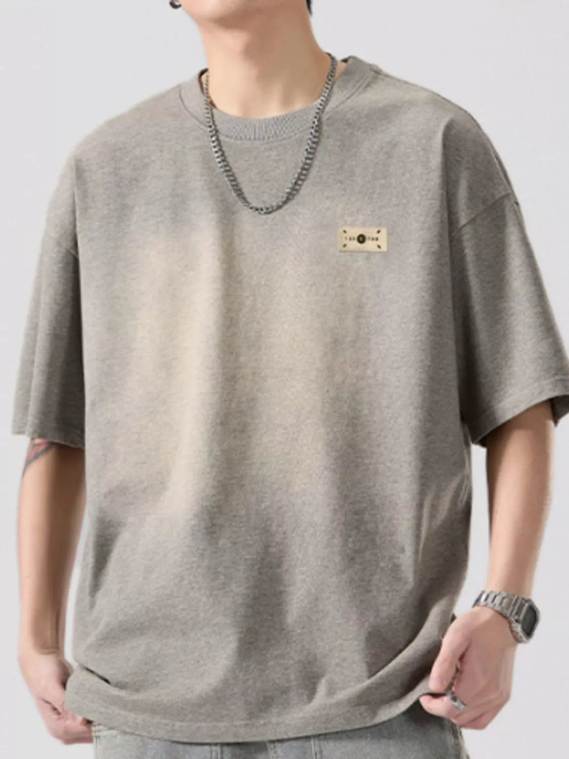 Men's Full Size Round Neck Half Sleeve T-Shirt Plus Size