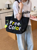 Letter Canvas Shoulder Bag
